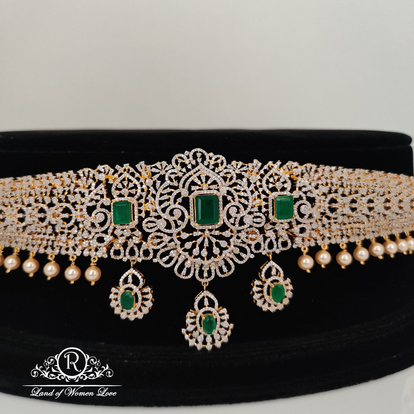 Diamond finishing Silver Vaddanam-RC85-90CP034