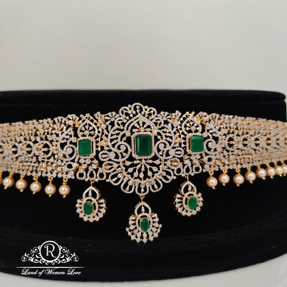 Diamond finishing Silver Vaddanam-RC85-90CP034