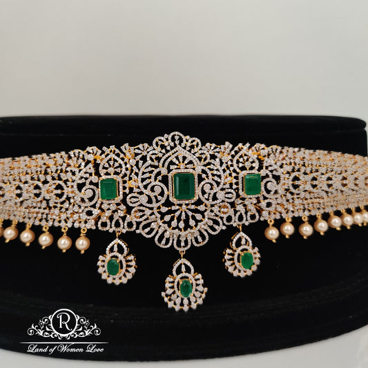 Diamond finishing Silver Vaddanam-RC85-90CP034