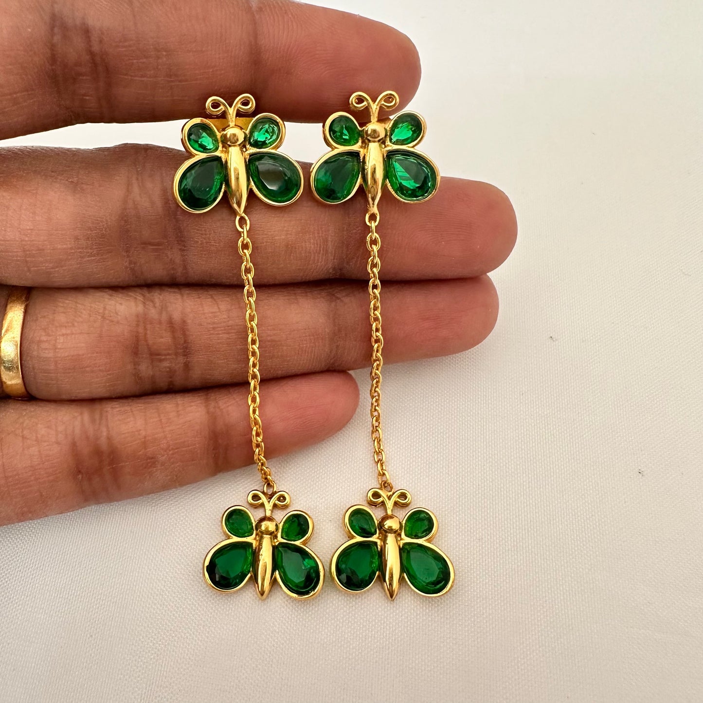 silver butterfly earrings-RCSD01