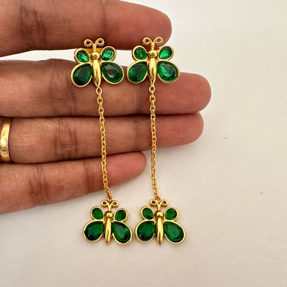 silver butterfly earrings-RCSD01