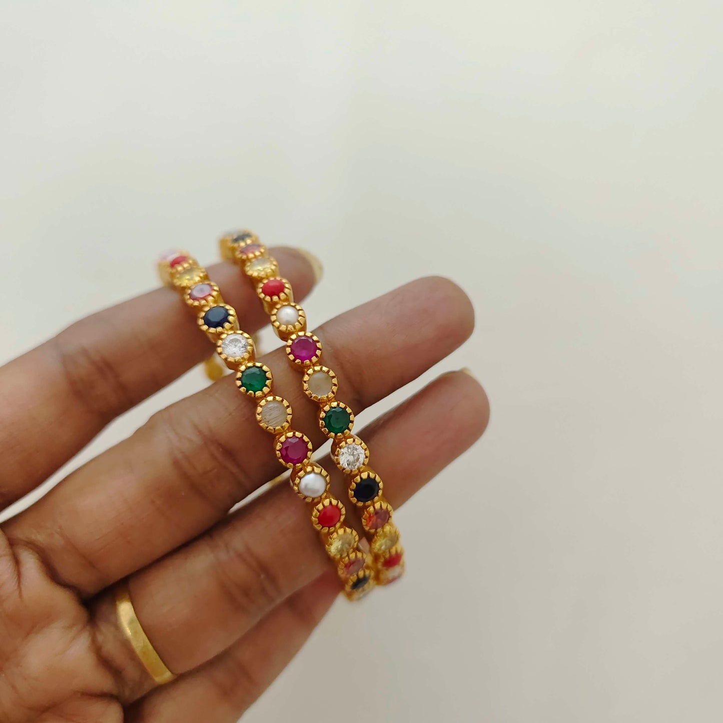 Silver navaratna bangles -RCC019