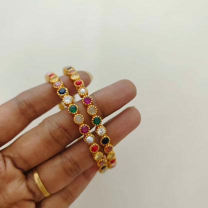 Silver navaratna bangles -RCC019