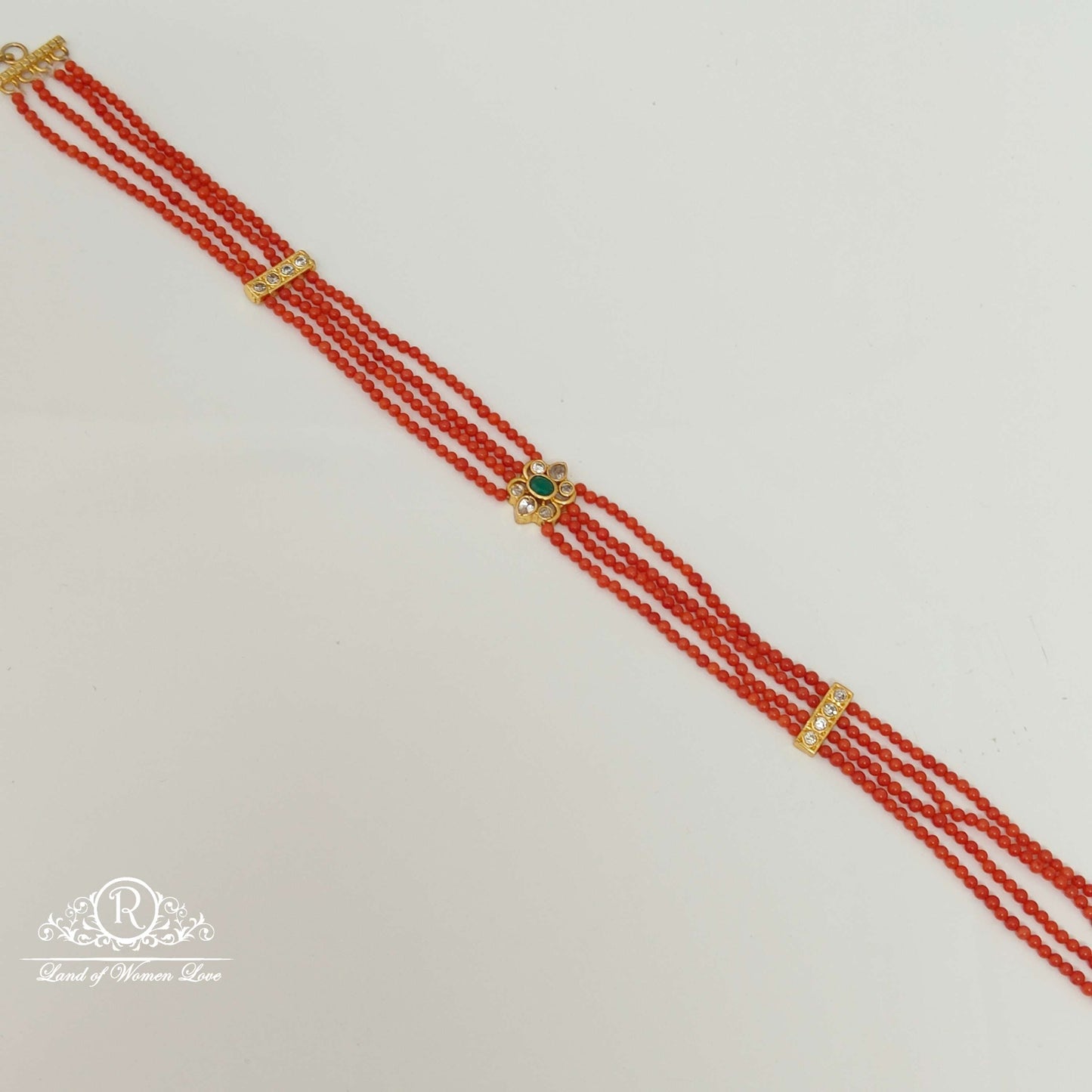 Silver Coral Beads Design Chocker-RCH571