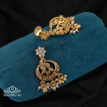 92.5 silver simple and Cute earrings with hangings -RCDS313