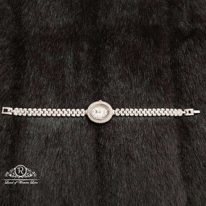 Silver White Stones Watch-SS05