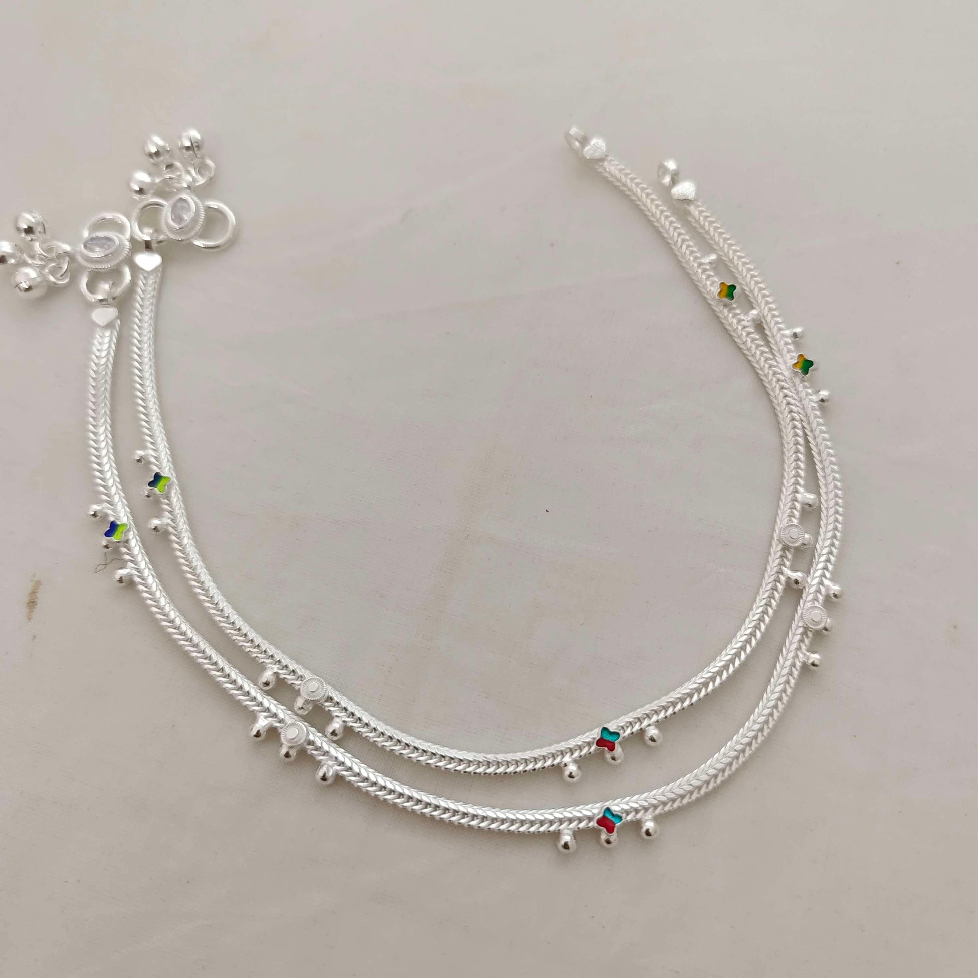 silver anklets -rcbe17 92.5 silver ramala jewelry / ramala collections
