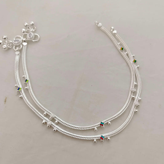 silver anklets -rcbe17 92.5 silver ramala jewelry / ramala collections
