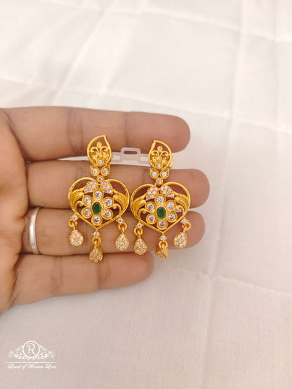 Silver White Stones Earrings-JR152