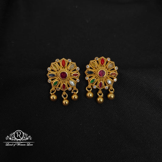earrings silver navaratna earrings-rccp292 navaratna 92.5 silver ramala jewelry / ramala collections