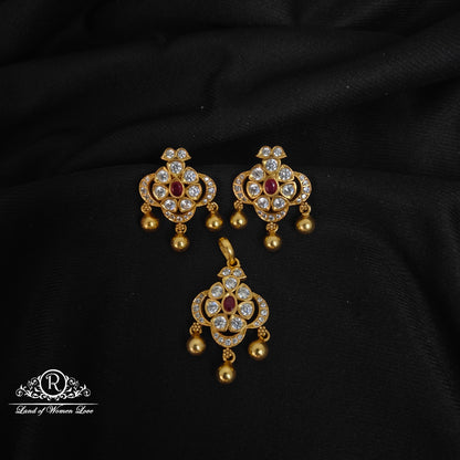 Silver white stone earrings -RCCP274