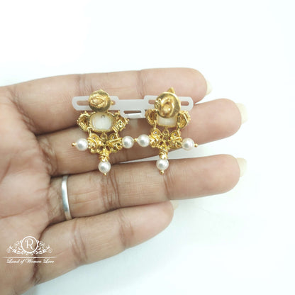 Silver CZ- With Pearls Necklace With Earrings-C100C106