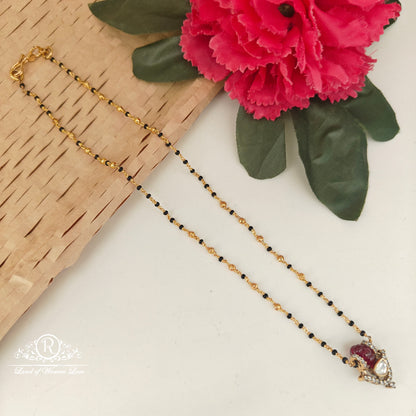 92.5 silver simple and cute black beads -rch975 92.5 silver ramala jewelry / ramala collections