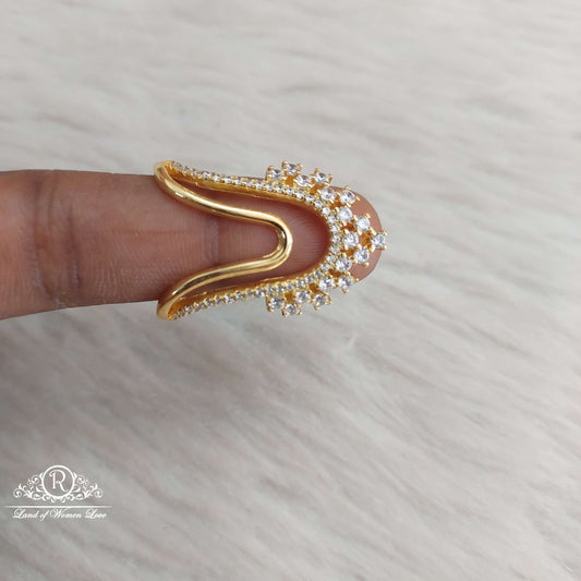 Silver CZ- Stones Finger Ring-SA112