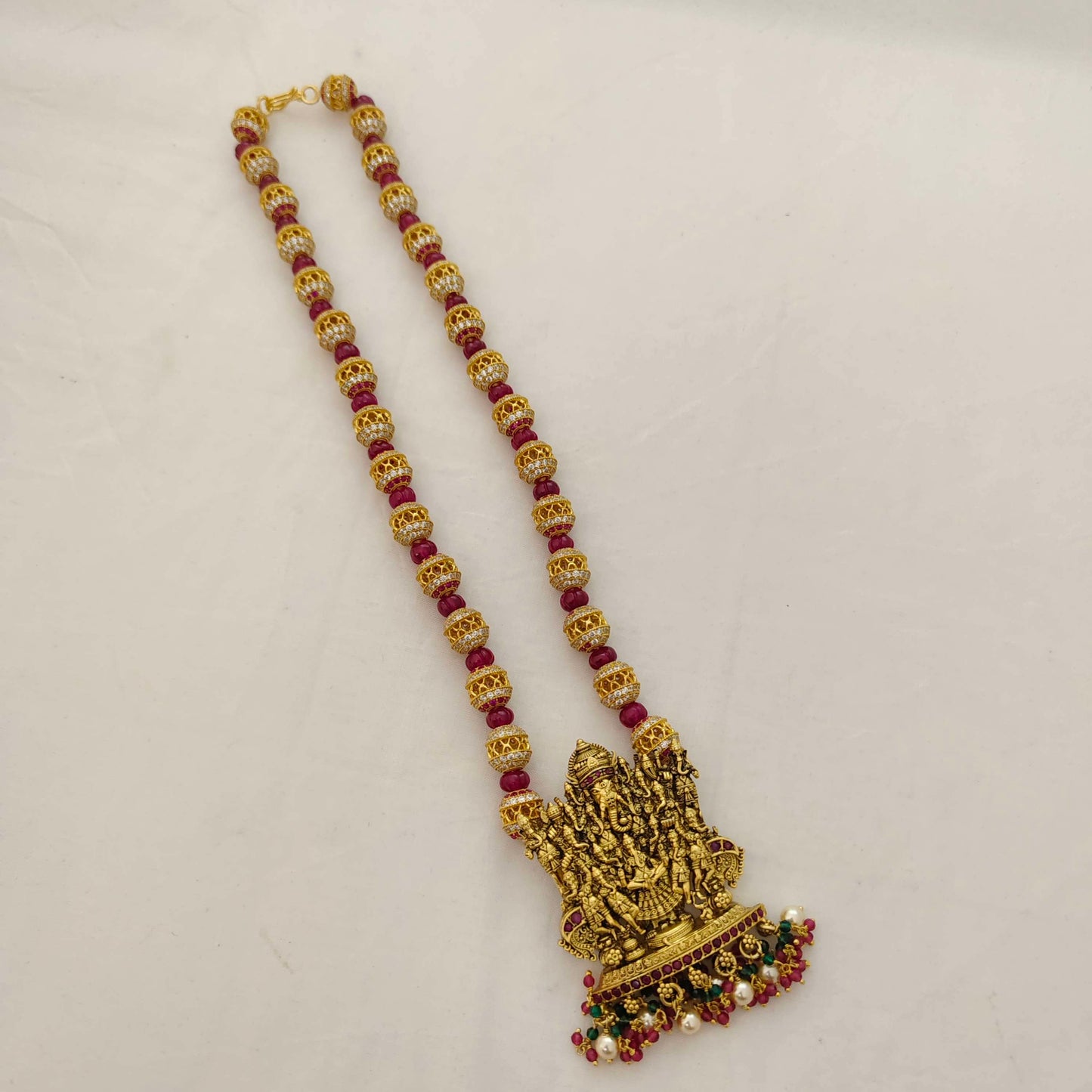 Silver CZ-stone balls chain-RCH336