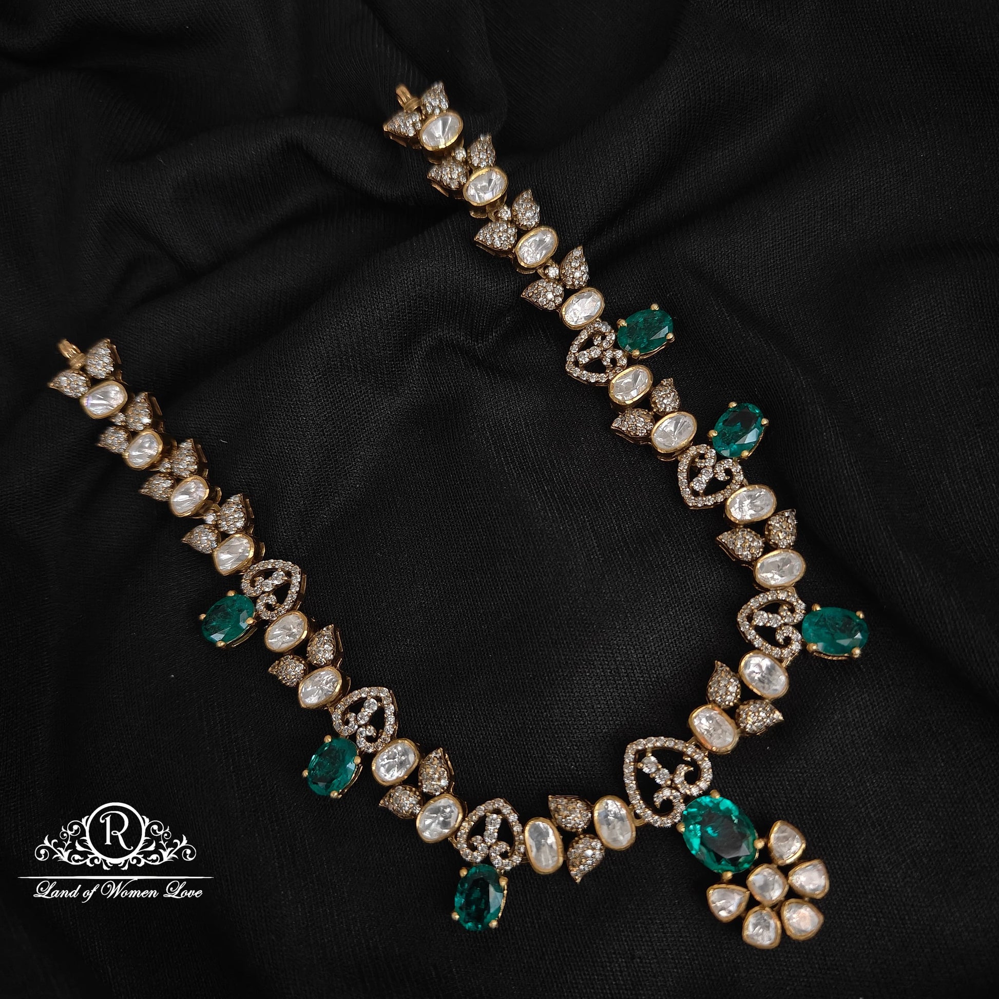 earrings silver moissanite necklace -rcrs21 moissanite 92.5 silver ramala jewelry / ramala collections