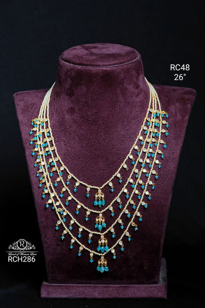 haram silver base gold polish rani haram 4 lines-rch286 92.5 silver ramala jewelry / ramala collections