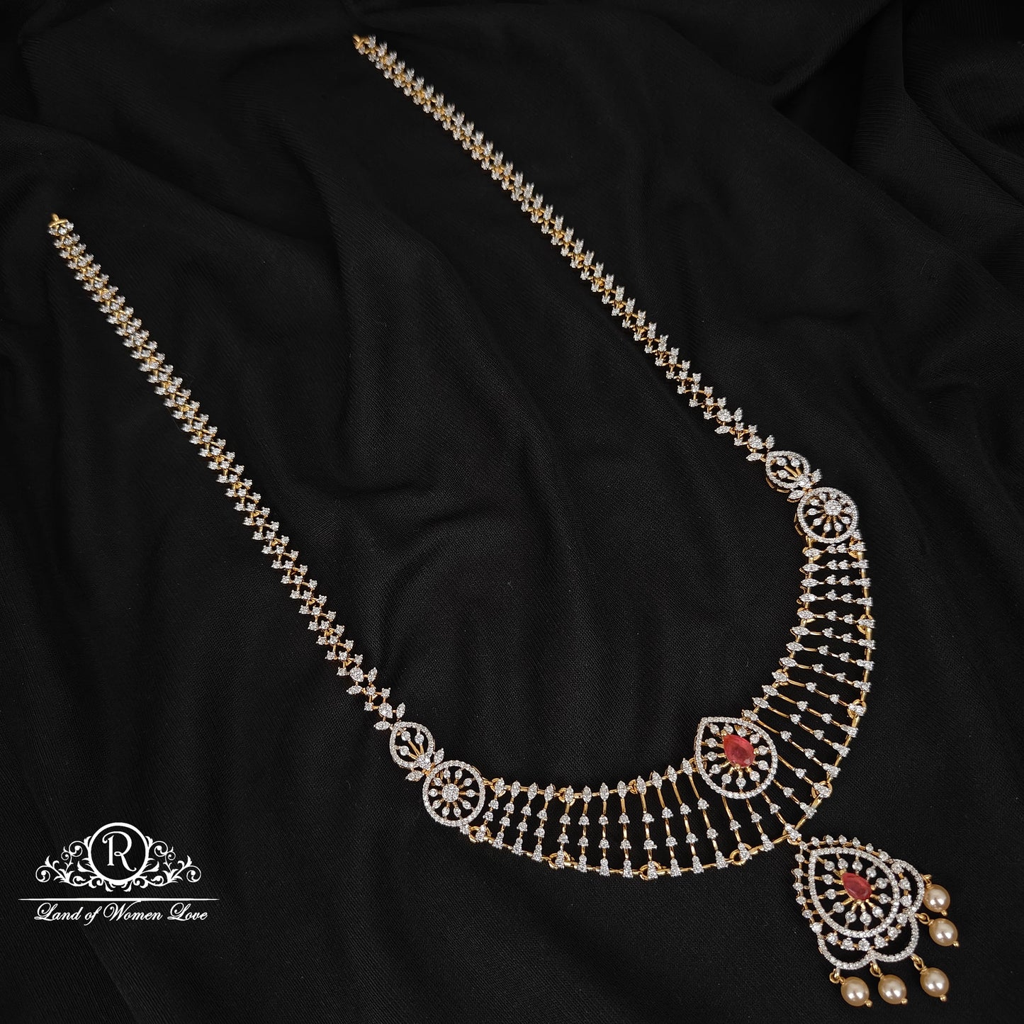 92.5 silver simple and Cute haram with earrings - RCM1167