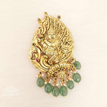 Silver With Antic Finish God Krishna Locket-V021