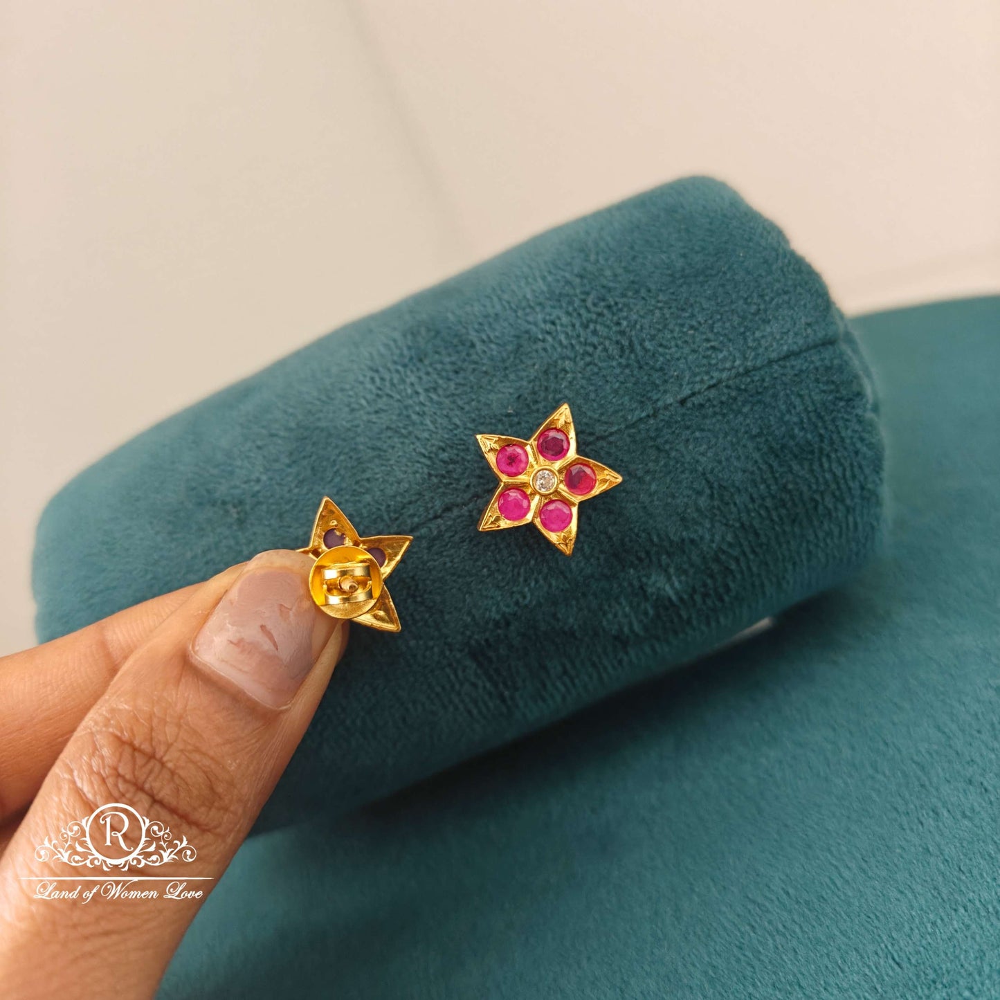 Flower design Silver Studs-RC94-60M077