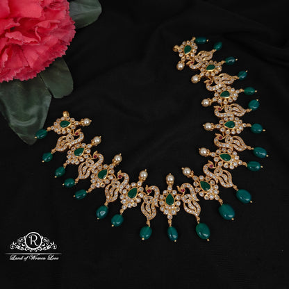 necklace 92.5 silver simple and cute necklace with hanging beads-rcl68 92.5 silver ramala jewelry / ramala collections