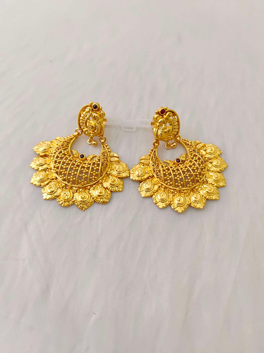 Silver chandbali earrings -RCH488