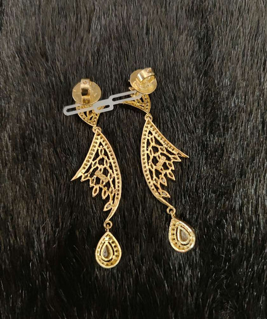 Silver CZ- White Stones Earrings-JR202