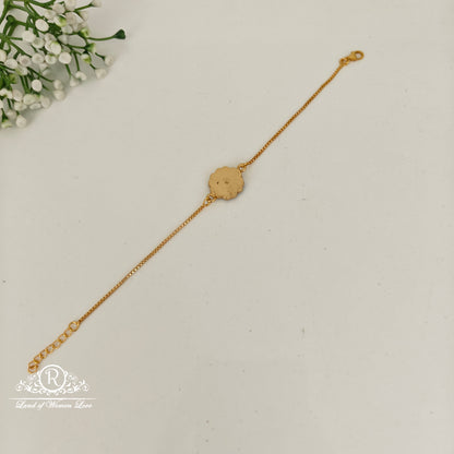 92.5 silver simple and cute  kundhan bracelet with flower design-RCP160