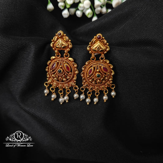 chandbali 92.5 silver simple and cute chandbali earrings with hanging pearls -rcz81 92.5 silver ramala jewelry / ramala collections