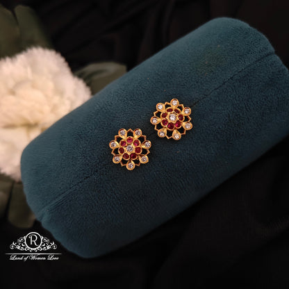 earrings silver flower design earrings-rcns037 92.5 silver ramala jewelry / ramala collections