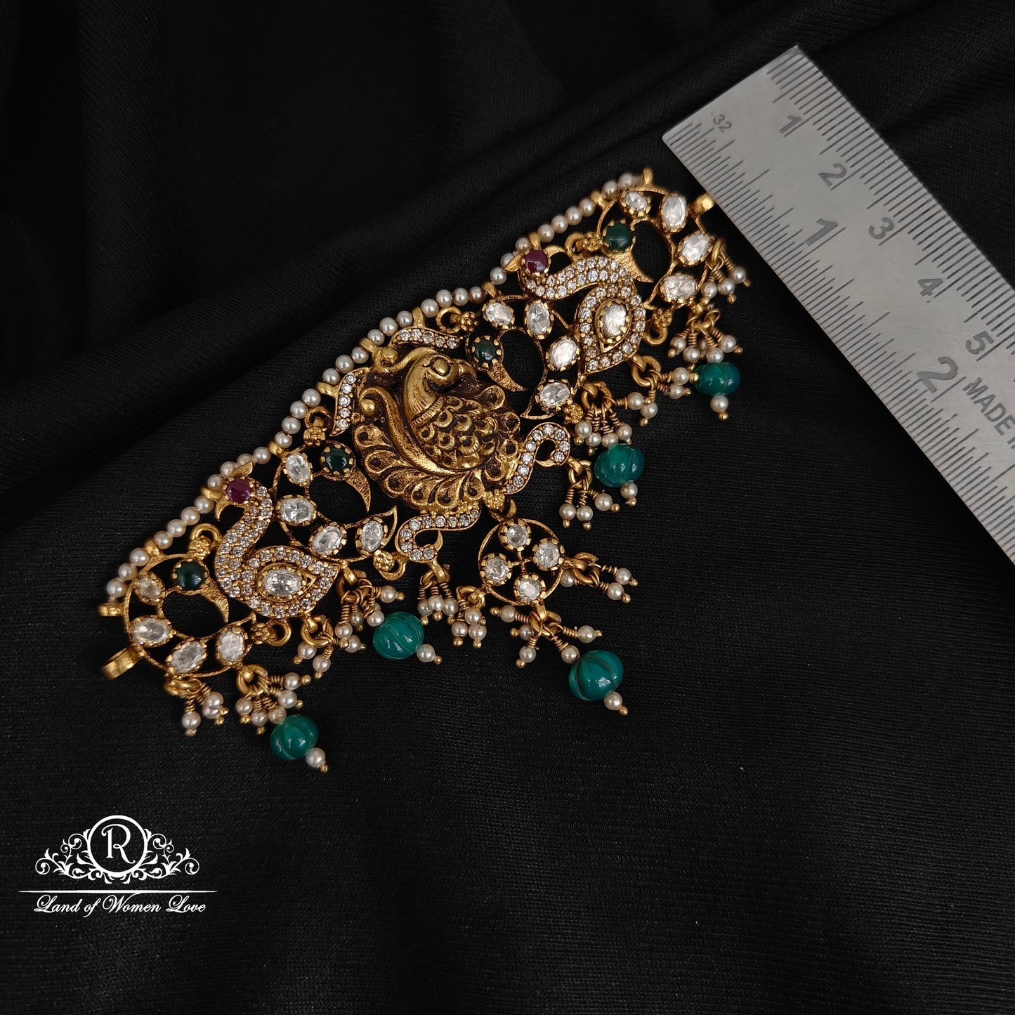 Silver peacock design chocker -RCDS245