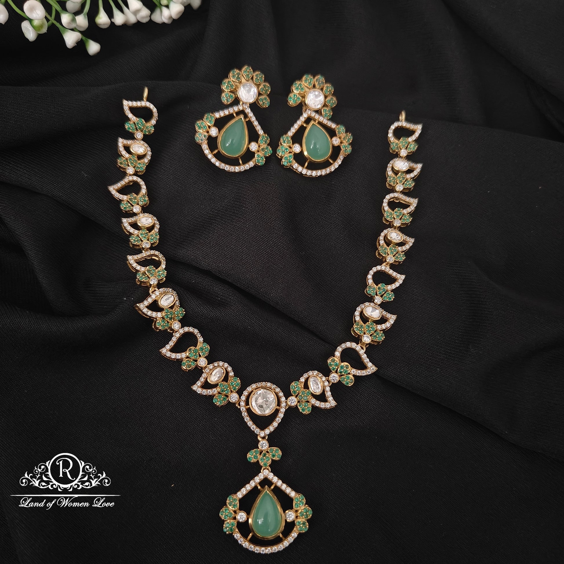 earrings 92.5 silver simple and cute necklace with earrings 92.5 silver ramala jewelry / ramala collections