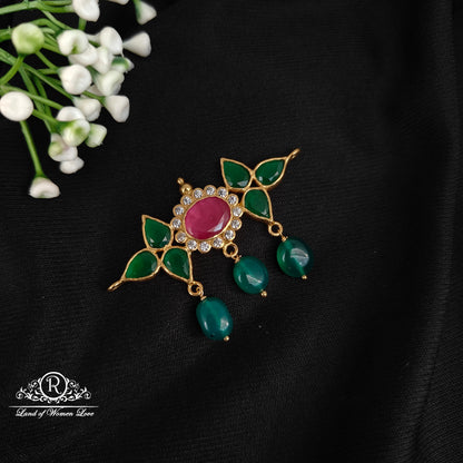 pendant 92.5 silver kundhan mala locket cum chocker pendant with hanging -rcl62-1 92.5 silver ramala jewelry / ramala collections