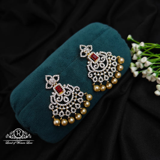 earrings silver diamond finishing earrings-rcdd260 ruby 92.5 silver ramala jewelry / ramala collections