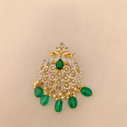 Silver CZ- stone pendant -RCD331