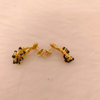 Silver black beads chain 3 lines -RCD435