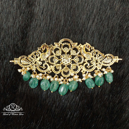 Silver CZ-White Stones Peacock Design Chocker-D066