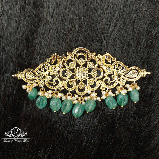 Silver CZ-White Stones Peacock Design Chocker-D066