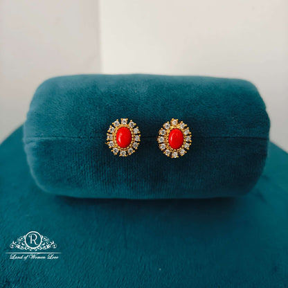 stud beautiful silver coral studs -rc94-60m94 coral 92.5 silver ramala jewelry / ramala collections