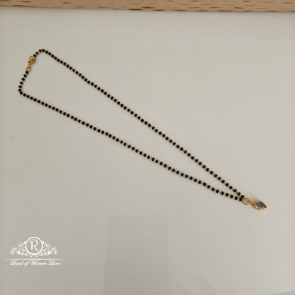 drop 92.5 silver simple and cute black beads chain with white drop-rch935 92.5 silver ramala jewelry / ramala collections