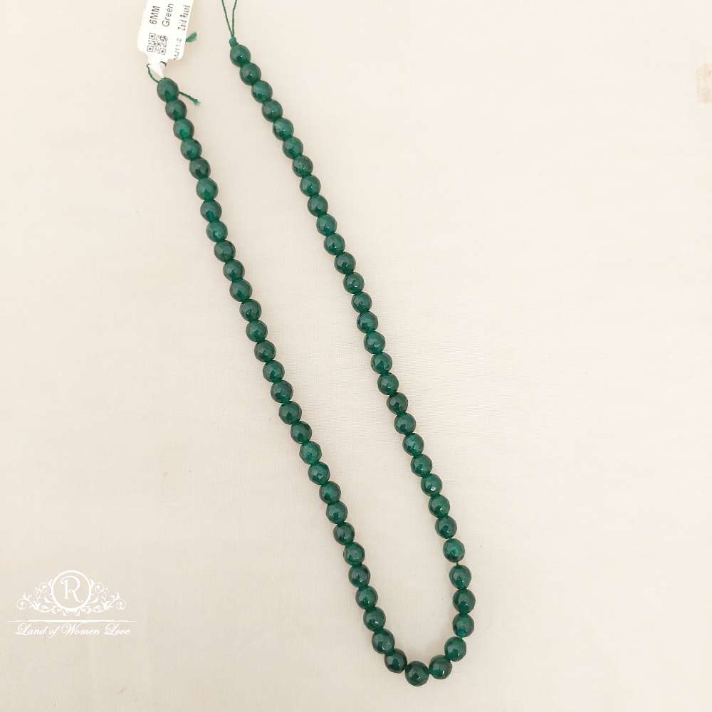 6MM Green Zaid Round Beads-MJ11-2