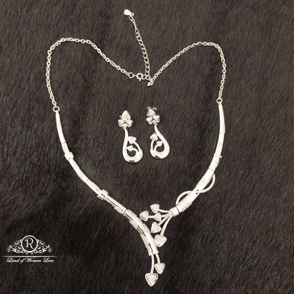 earrings silver platinum polish earrings with necklace-ss53 92.5 silver ramala jewelry / ramala collections