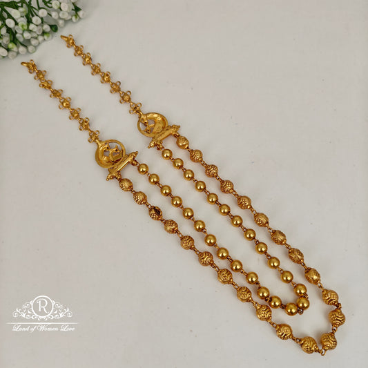 92.5 silver simple andCute haram with gold balls and fixed side lockets-RCP145