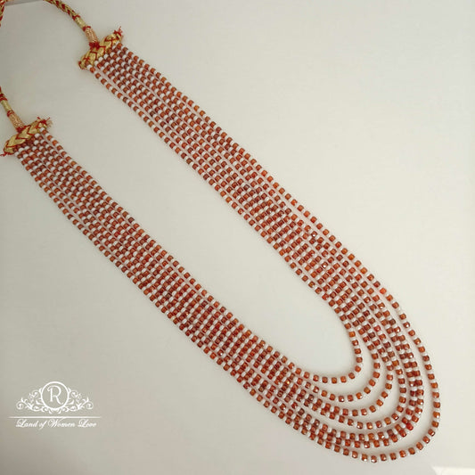 7 lines brown and white beads mala-rcmj200 92.5 silver ramala jewelry / ramala collections
