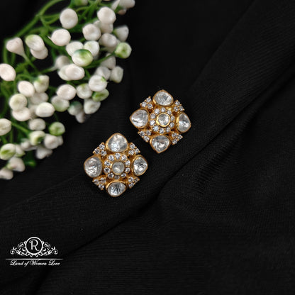 earrings 92.5 silver simple and cute earrings with white stones -rcad03 92.5 silver ramala jewelry / ramala collections