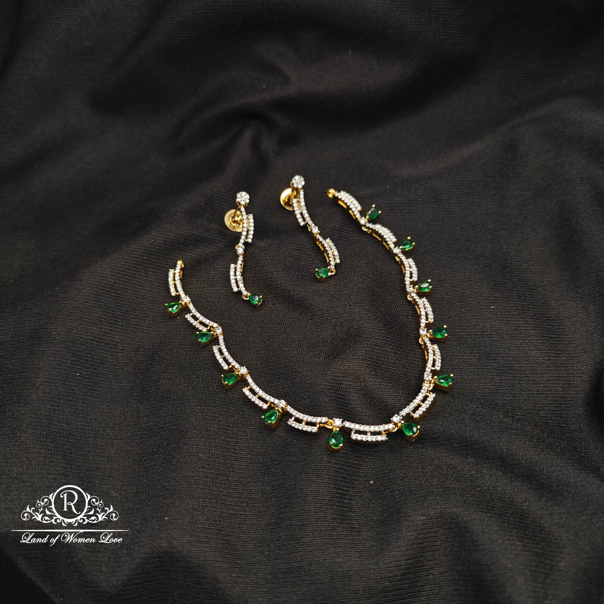 necklace diamond finishing silver necklace set 92.5 silver ramala jewelry / ramala collections