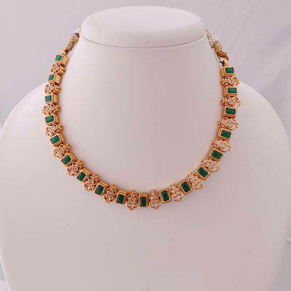 necklace silver cz-gold polish necklace designs -rcp065 cz 92.5 silver ramala jewelry / ramala collections