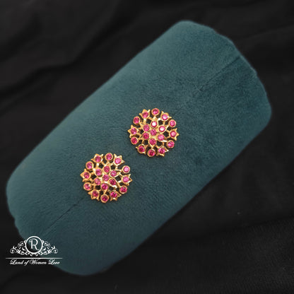 stud 92.5 silver pink stones studs-rck246 92.5 silver ramala jewelry / ramala collections