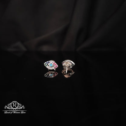 Silver evil eye model earrings -RCHS38-5