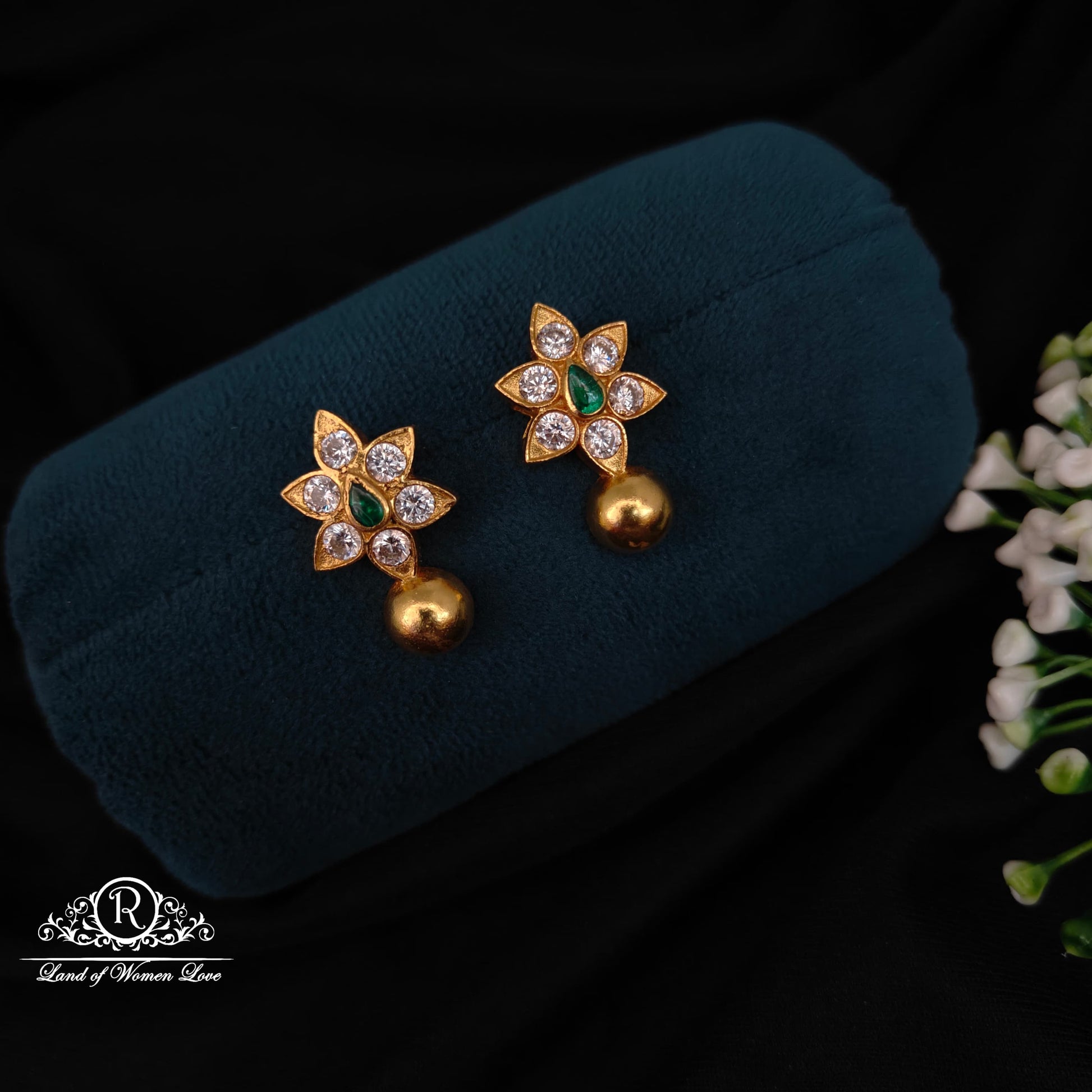 earrings silver flower earrings-rccp238 92.5 silver ramala jewelry / ramala collections